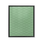 Japanese Waves Pattern Green Framed Canvas Print Gallery Image 6