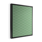 Japanese Waves Pattern Green Framed Canvas Print Gallery Image 2