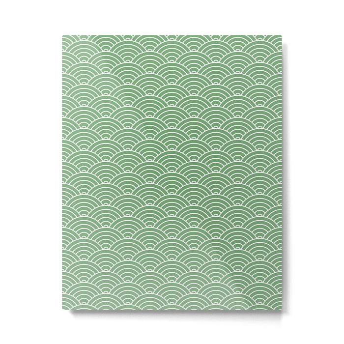 Japanese Waves Pattern Green Metal Print Gallery Image 1