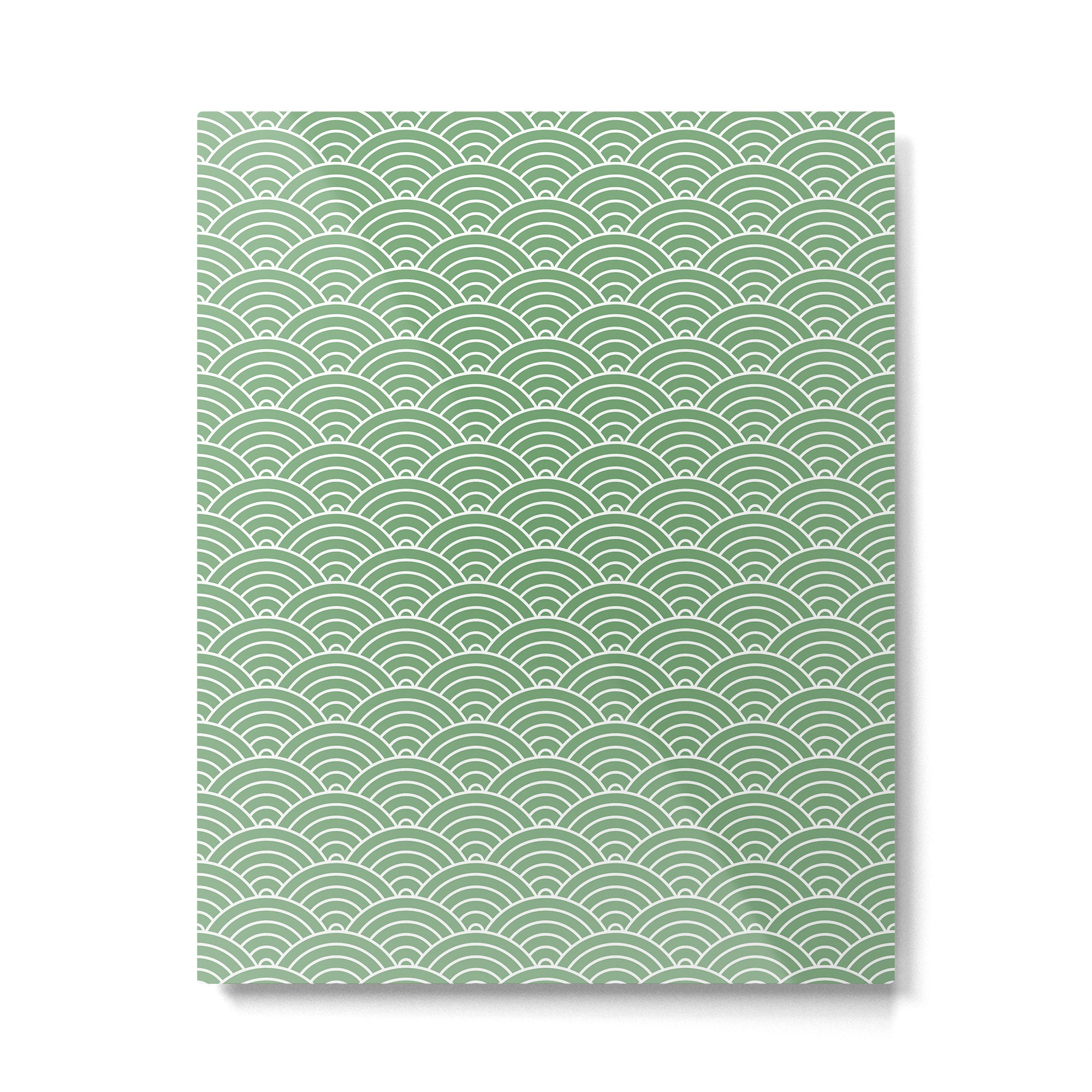 Japanese Waves Pattern Green Metal Print Gallery Image 4