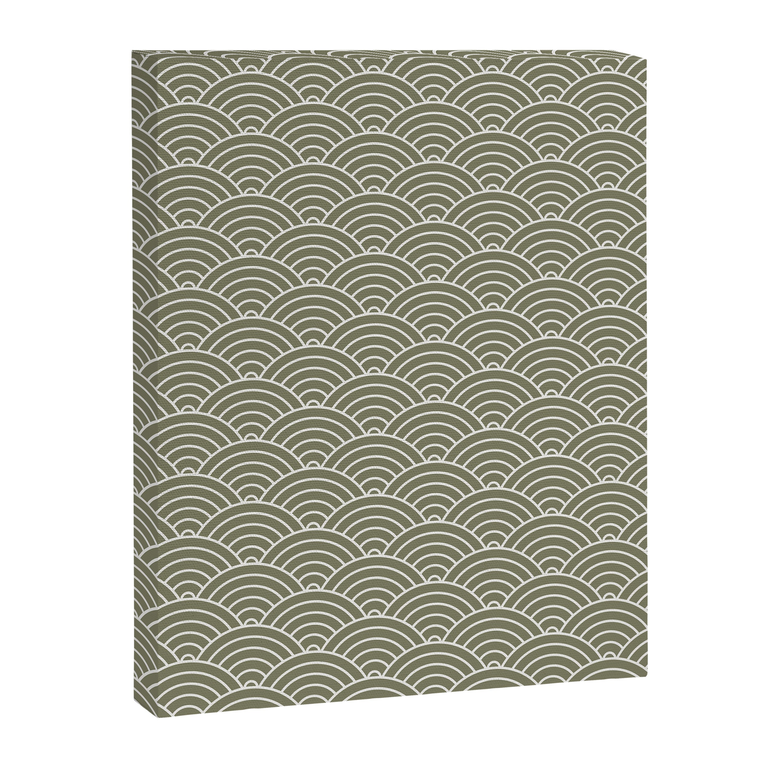 Japanese Waves Pattern Olive II Canvas Print Gallery Image 6