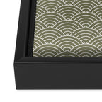 Japanese Waves Pattern Olive II Framed Canvas Print Gallery Image 3
