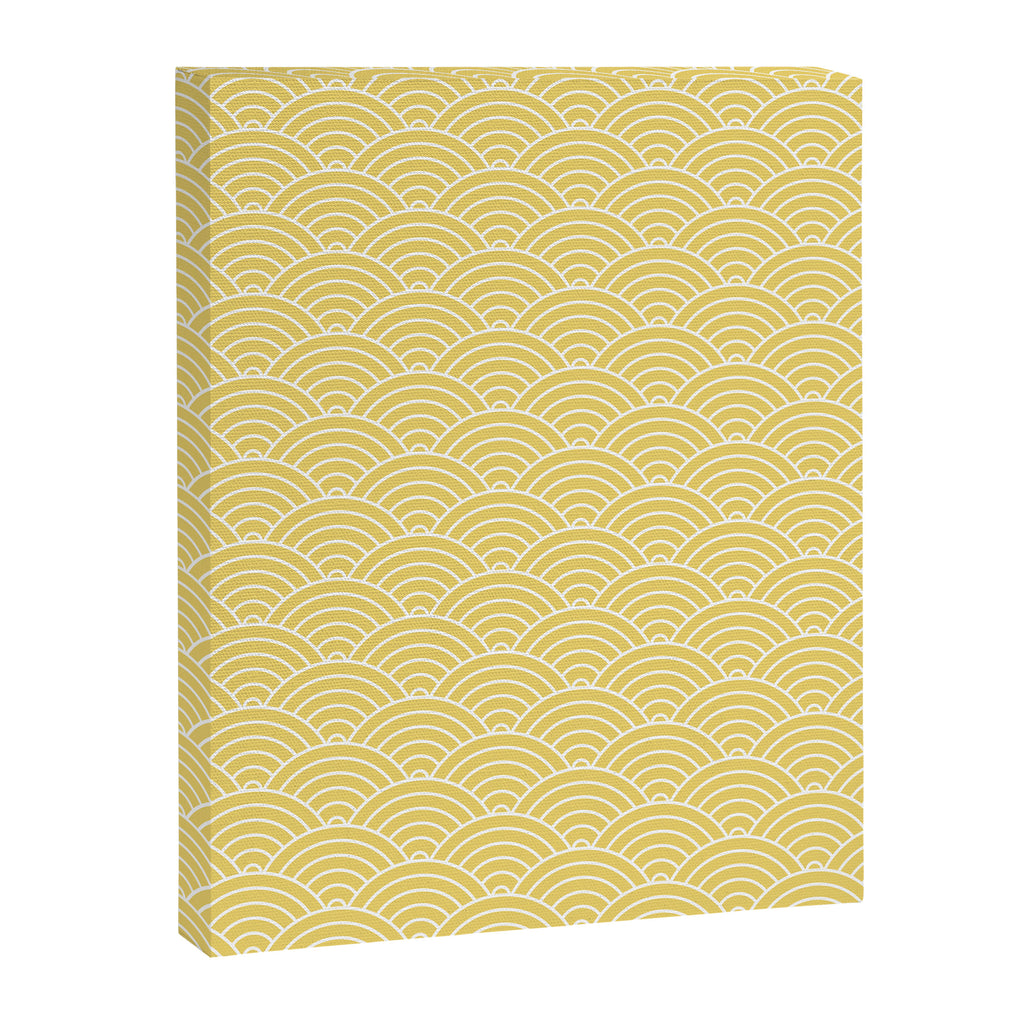 Japanese Waves Pattern Yellow Canvas Print Gallery Image 6