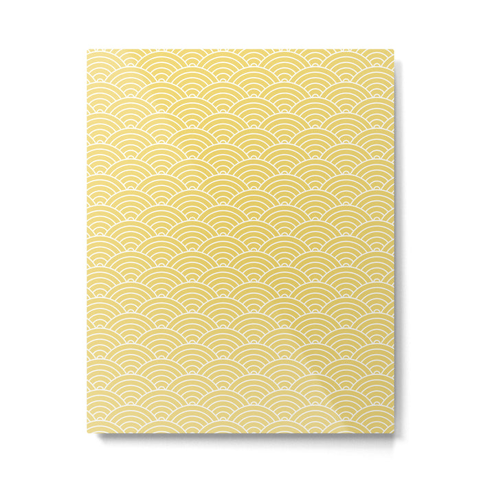 Japanese Waves Pattern Yellow Metal Print Gallery Image 1