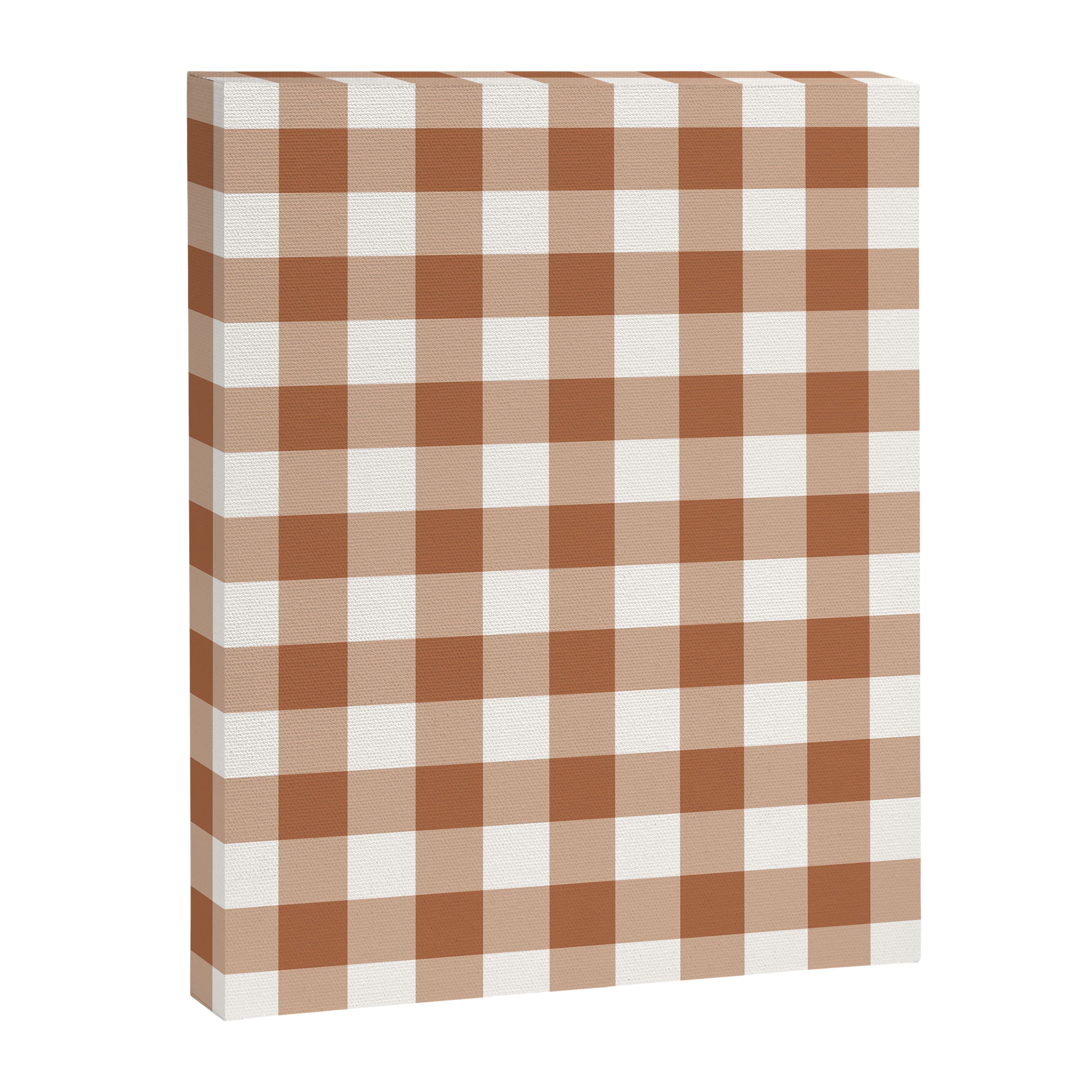 Latte Brown Gingham Canvas Print Gallery Image 6