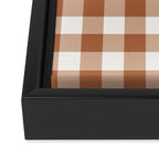 Latte Brown Gingham Framed Canvas Print Gallery Image 3