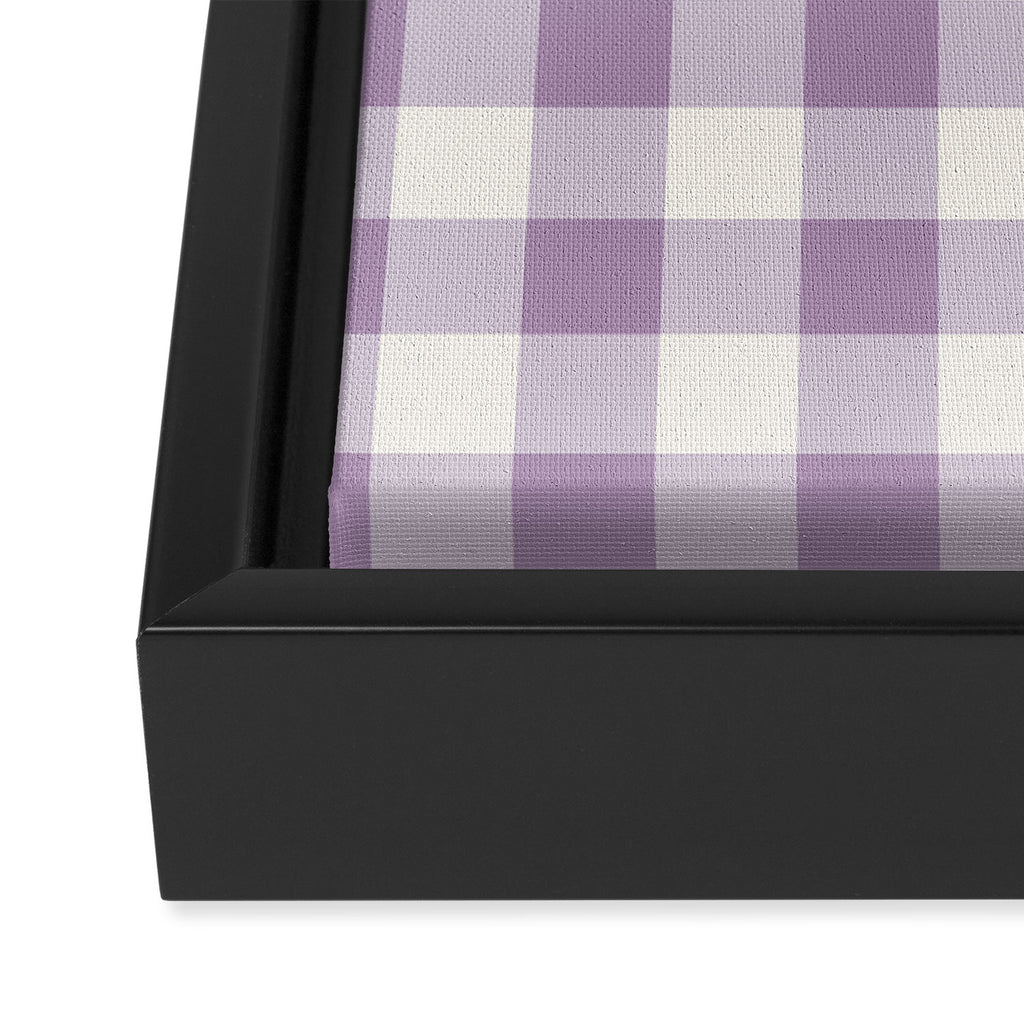 Lavender Gingham Framed Canvas Print Gallery Image 3