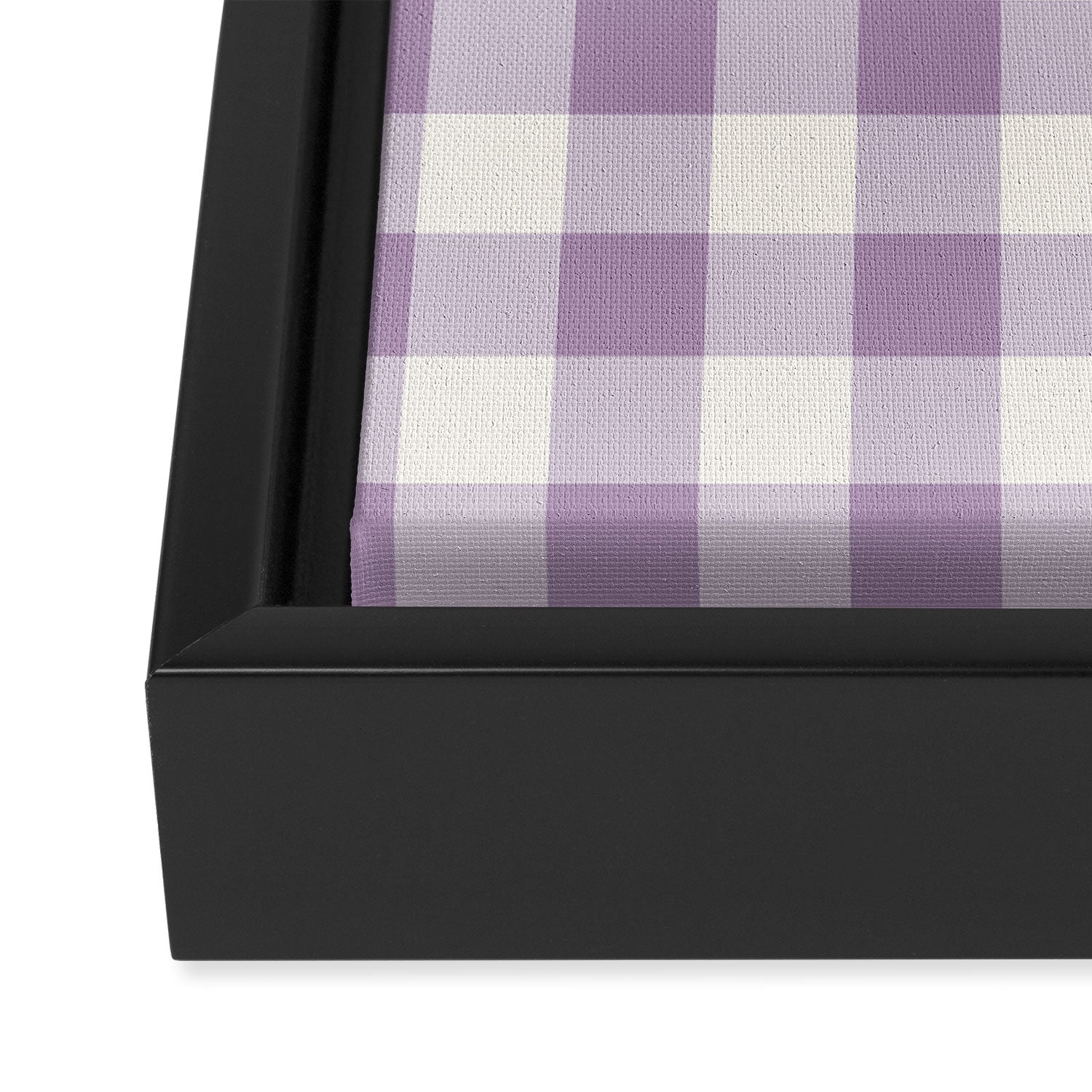 Lavender Gingham Framed Canvas Print Gallery Image 3