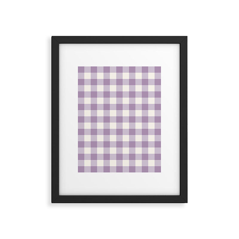 Lavender Gingham Framed Art Print Gallery Image 5