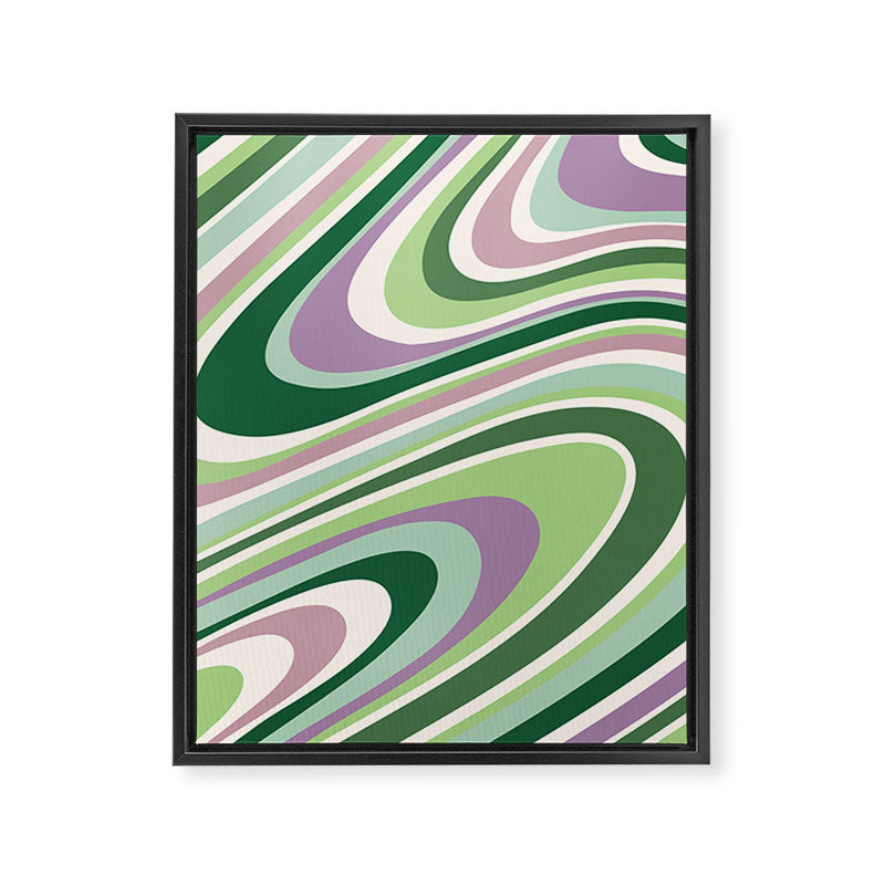 Liquid Swirl Groovy Ripple Retro 60s & 70s Pattern II Framed Canvas Print Gallery Image 6