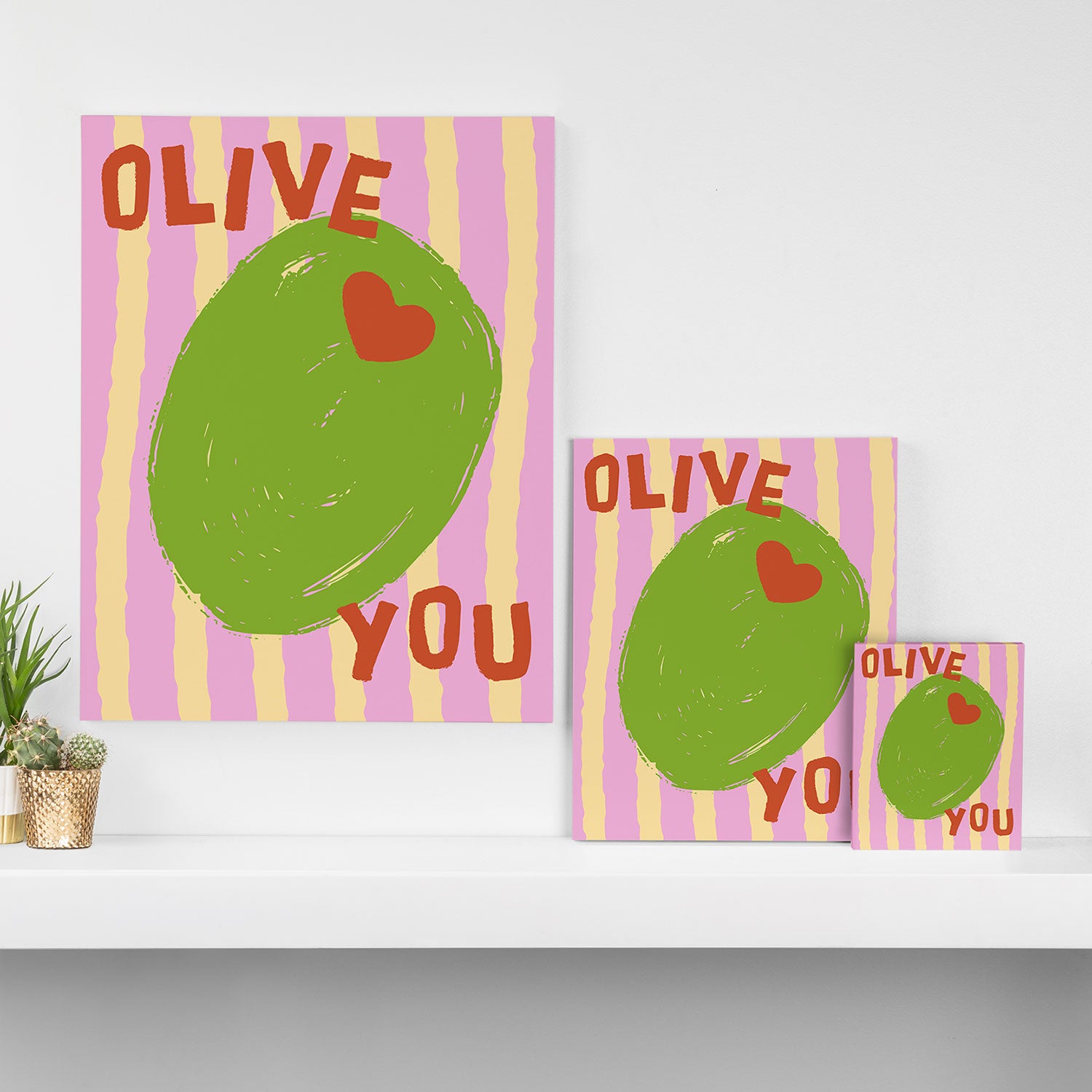 Love You Olive Kitchen Art Canvas Print Gallery Image 3