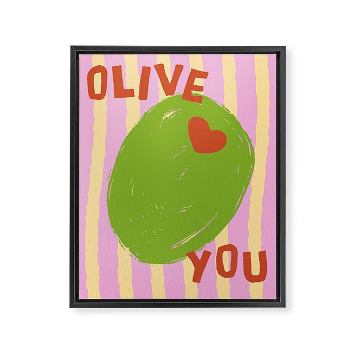 Love You Olive Kitchen Art Framed Canvas Print Gallery Image 1