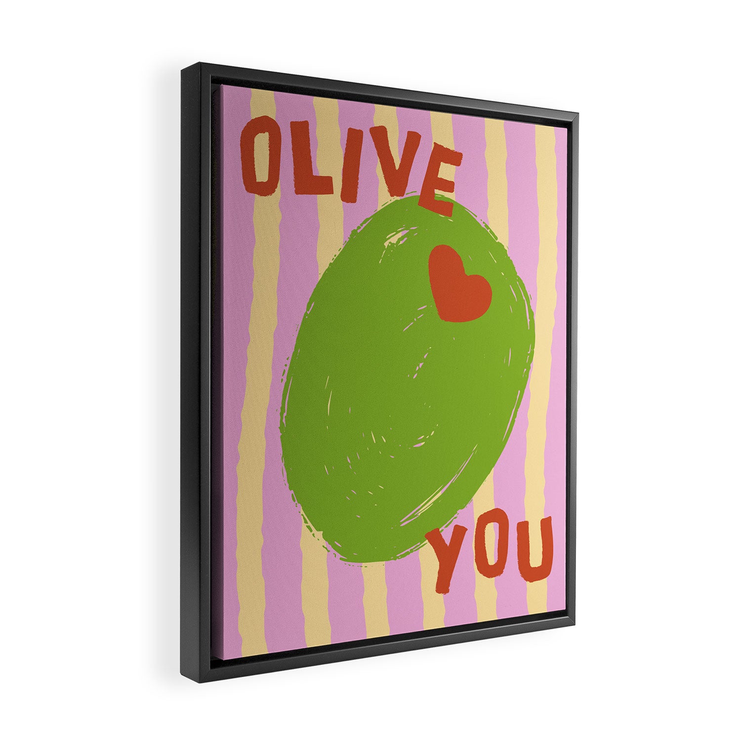 Love You Olive Kitchen Art Framed Canvas Print Gallery Image 2