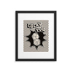 Lucky You Dice in Black and White Framed Art Print Gallery Image 5