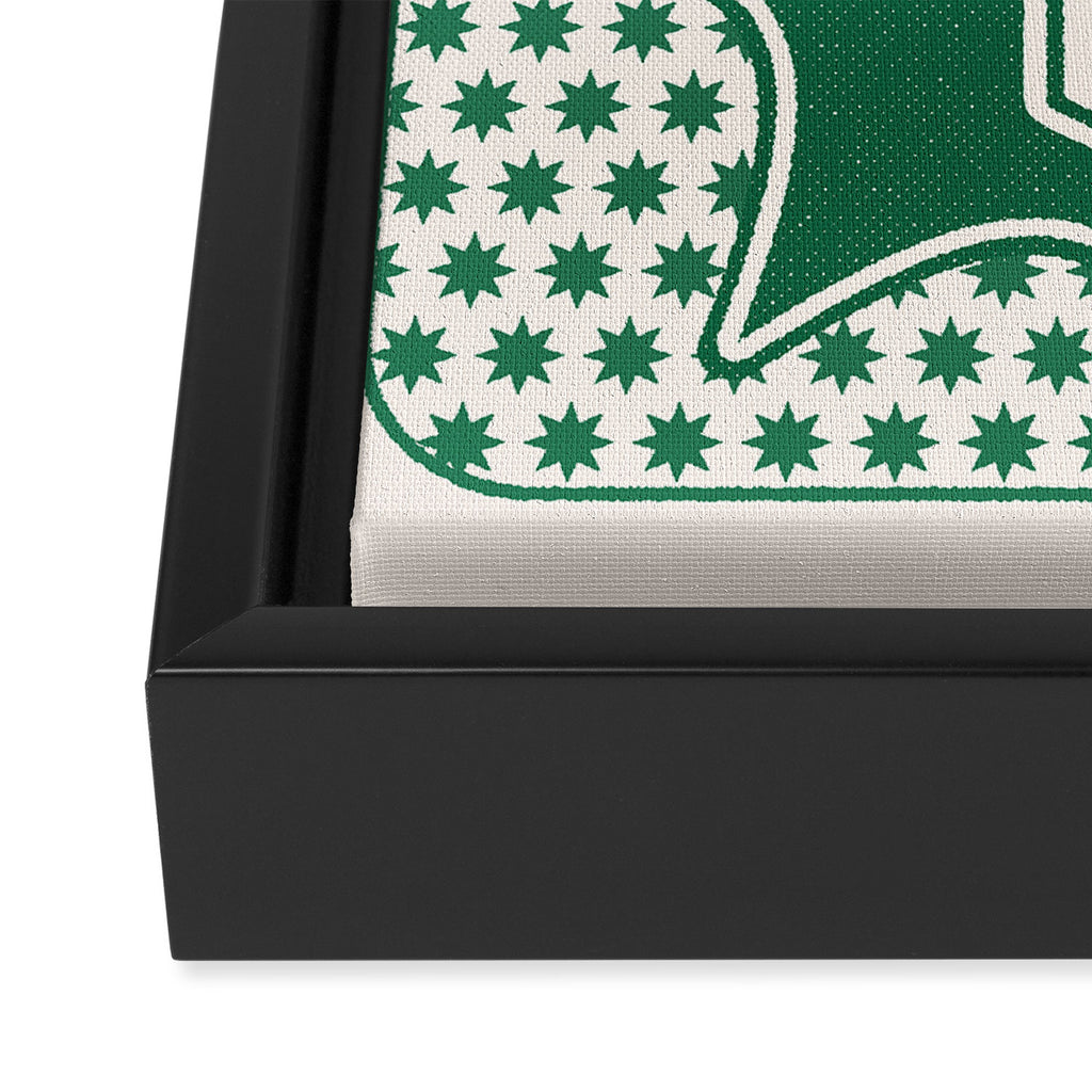 Lucky You Dice in Green and Linen White Framed Canvas Print Gallery Image 3