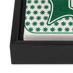 Lucky You Dice in Green and Linen White Framed Canvas Print Gallery Image 3