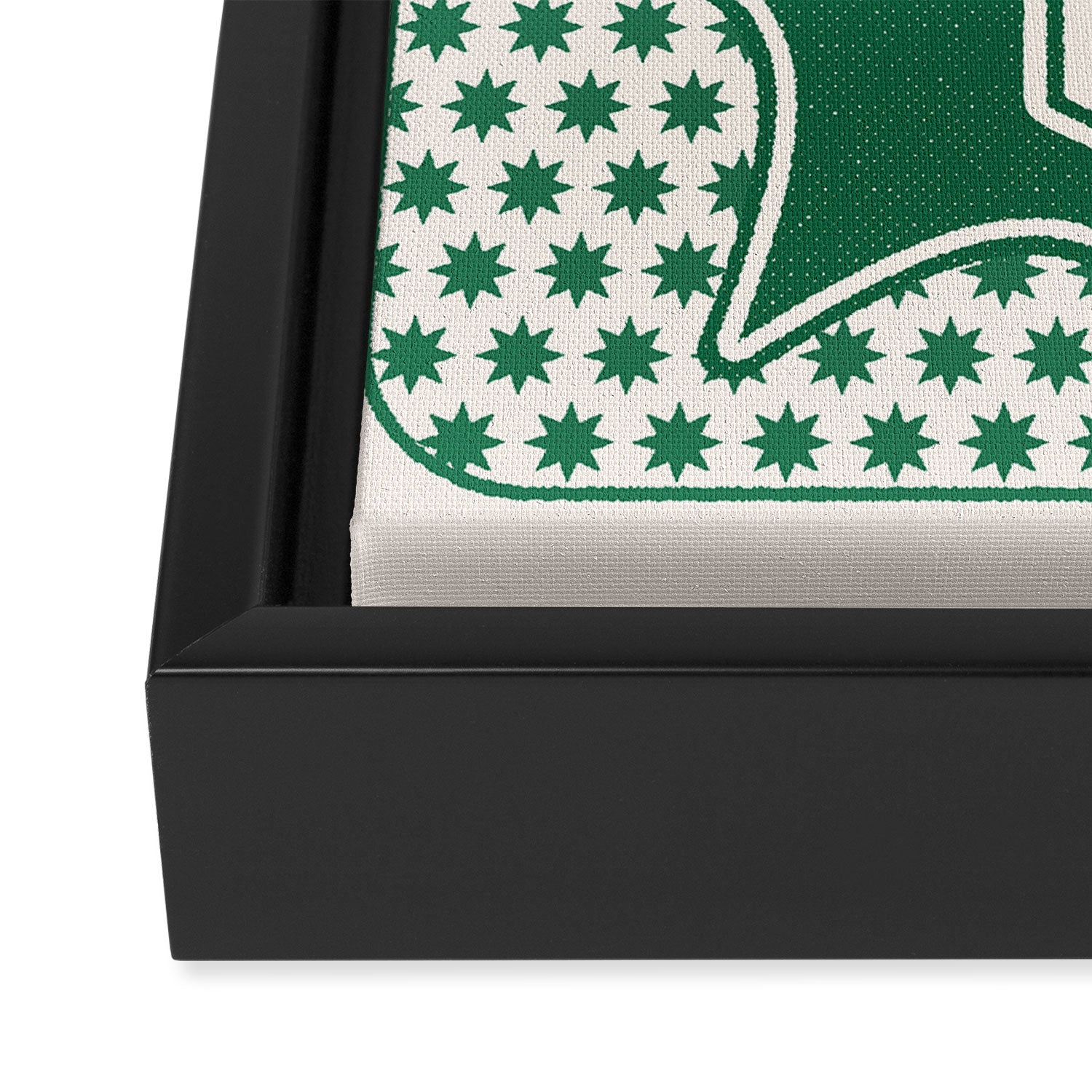 Lucky You Dice in Green and Linen White Framed Canvas Print Gallery Image 3