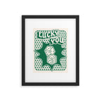 Lucky You Dice in Green and Linen White Framed Art Print Gallery Image 5