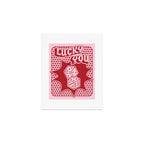 Lucky You Dice in Pink and Red Art Print Gallery Image 1