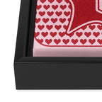 Lucky You Dice in Pink and Red Framed Canvas Print Gallery Image 3