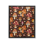 Magic Mushrooms in Brown Framed Canvas Print Gallery Image 6