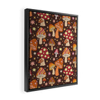 Magic Mushrooms in Brown Framed Canvas Print Gallery Image 2