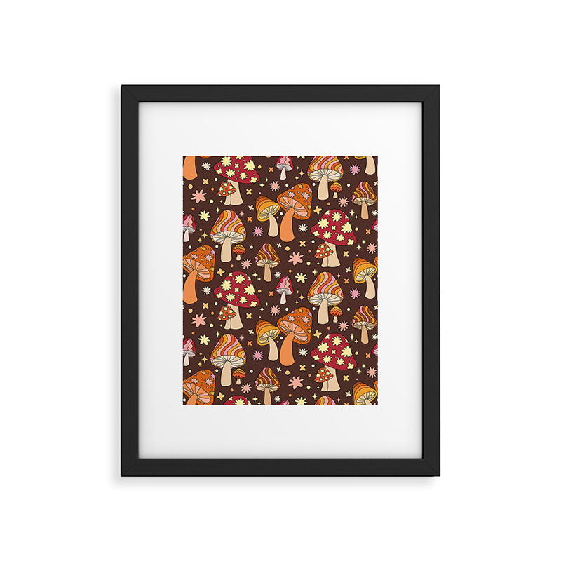 Magic Mushrooms in Brown Framed Art Print Gallery Image 4