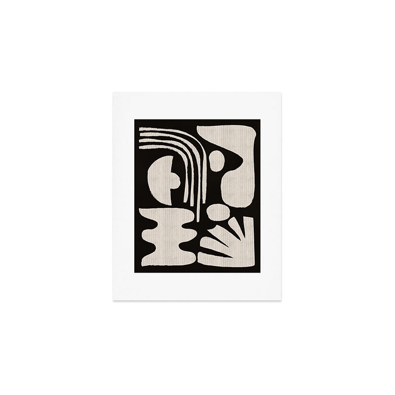 Matisse Inspired Cutouts in Black and White Art Print Gallery Image 1