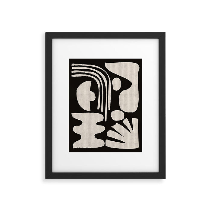 Matisse Inspired Cutouts in Black and White Framed Art Print Gallery Image 1