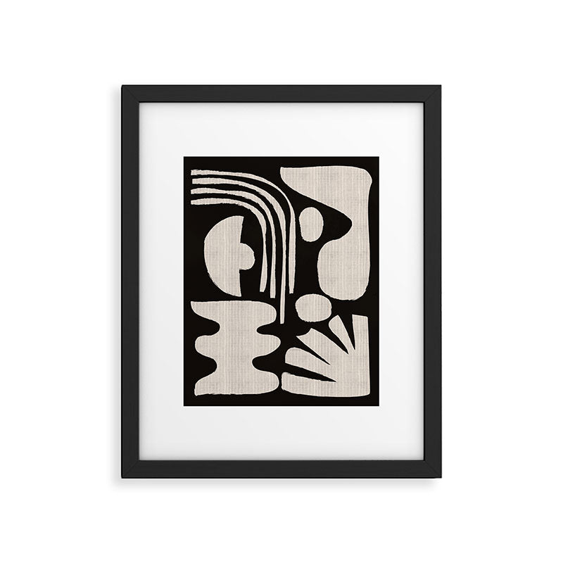 Matisse Inspired Cutouts in Black and White Framed Art Print Gallery Image 5