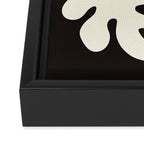 Matisse Inspired Yin Yang Leaf Cutouts in Black & Off White Framed Canvas Print Gallery Image 3