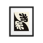 Matisse Inspired Yin Yang Leaf Cutouts in Black & Off White Framed Art Print Gallery Image 5