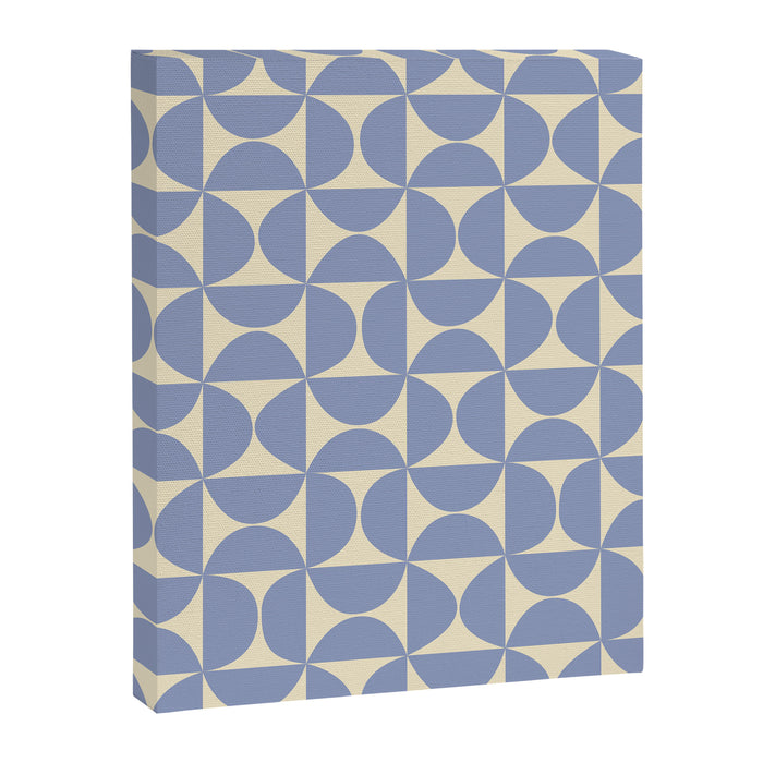Mid Century Abstract Geometric Pattern in Blue Canvas Print Gallery Image 1
