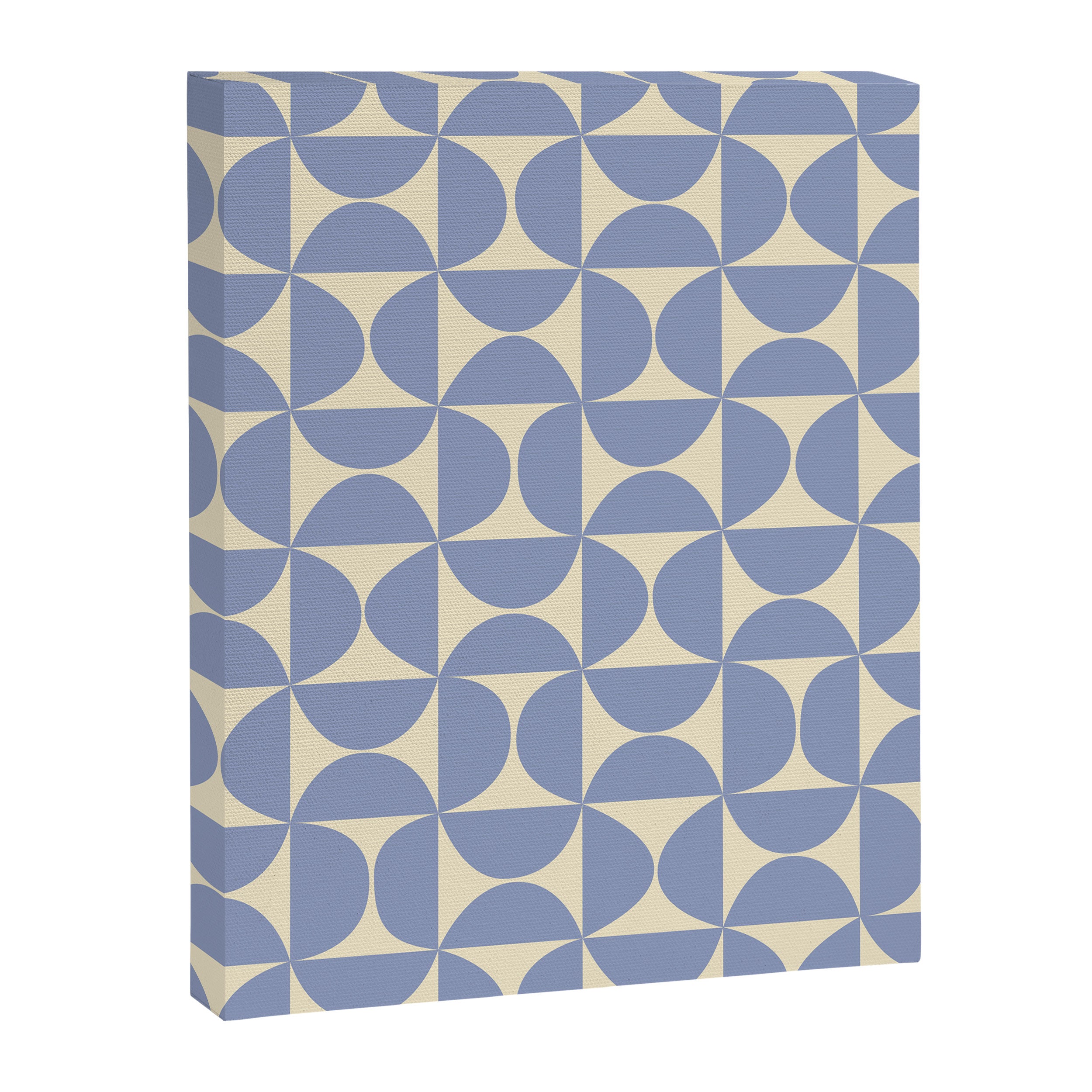 Mid Century Abstract Geometric Pattern in Blue Canvas Print Gallery Image 8