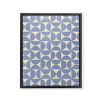 Mid Century Abstract Geometric Pattern in Blue Framed Canvas Print Gallery Image 8