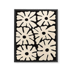 Mid-Century Flowers in Black & White Framed Canvas Print Gallery Image 6