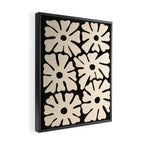 Mid-Century Flowers in Black & White Framed Canvas Print Gallery Image 2