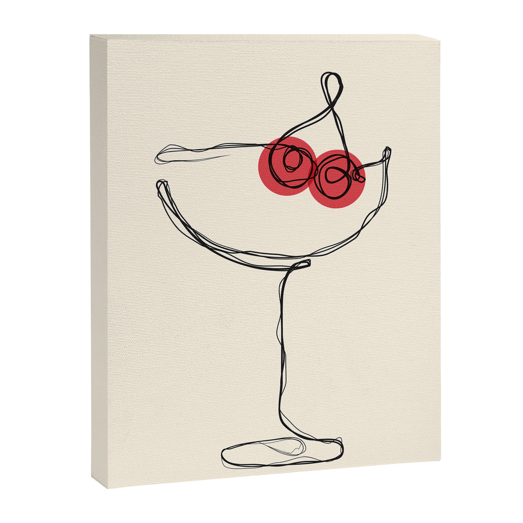 Minimalist Cherry Cosmo Cocktail Drink Canvas Print Gallery Image 6