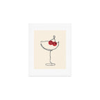 Minimalist Cherry Cosmo Cocktail Drink Art Print Gallery Image 1