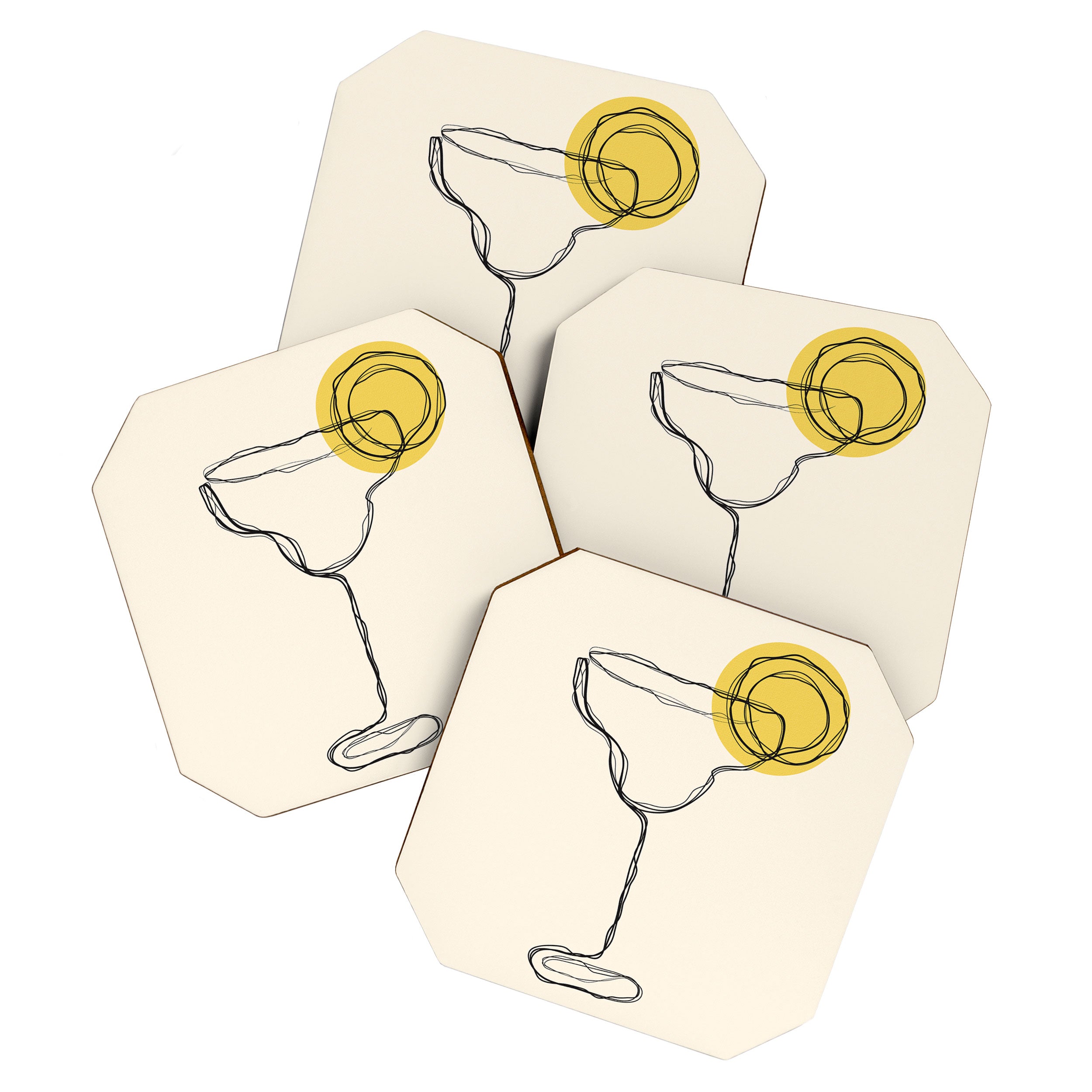 Minimalist Margarita Cocktail Drink Coaster Gallery Image 1