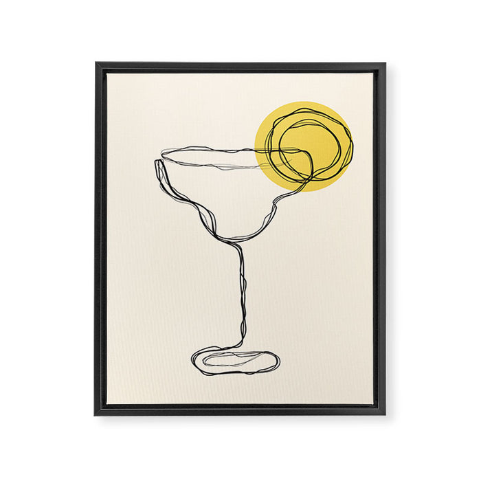 Minimalist Margarita Cocktail Drink Framed Canvas Print Gallery Image 1