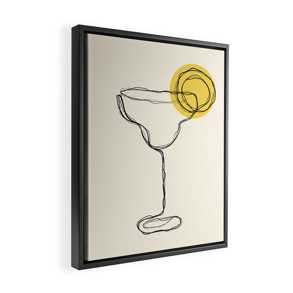 Minimalist Margarita Cocktail Drink Framed Canvas Print Gallery Image 2