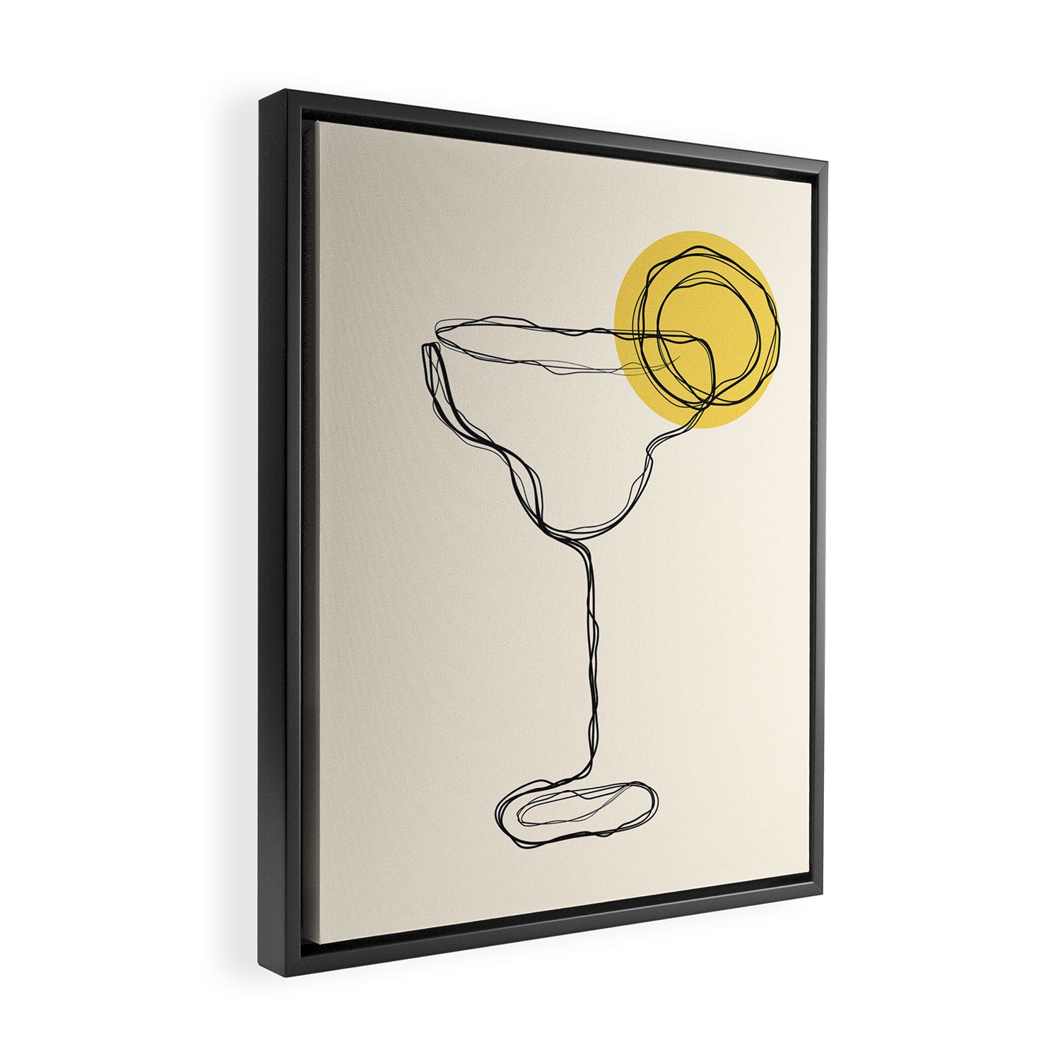 Minimalist Margarita Cocktail Drink Framed Canvas Print Gallery Image 2