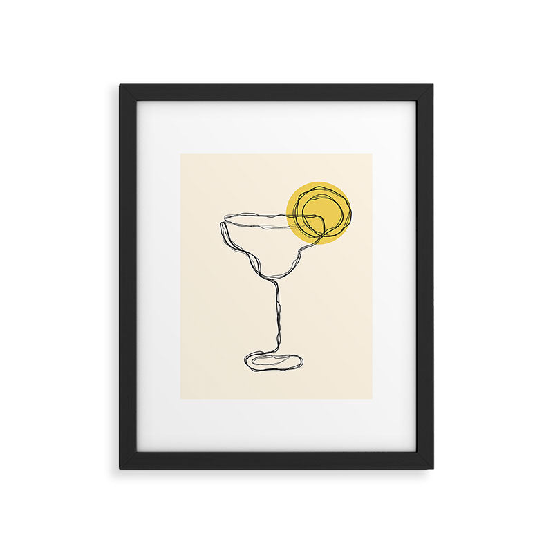 Minimalist Margarita Cocktail Drink Framed Art Print Gallery Image 5