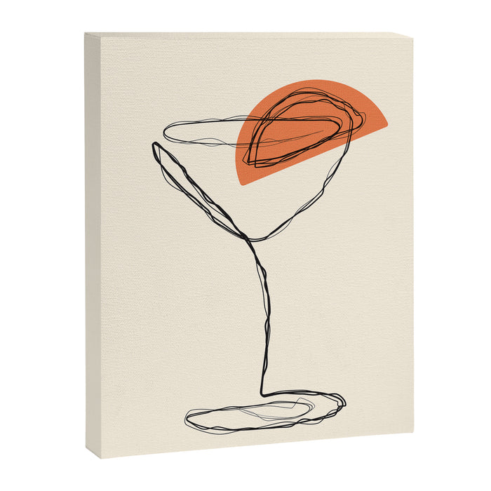 Minimalist Orange Martini Cocktail Drink Canvas Print Gallery Image 1