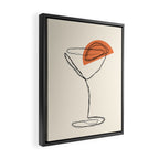 Minimalist Orange Martini Cocktail Drink Framed Canvas Print Gallery Image 2
