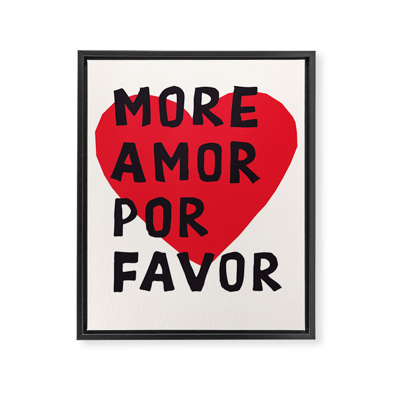 More Amor Por Favor in Black & White Framed Canvas Print Gallery Image 8