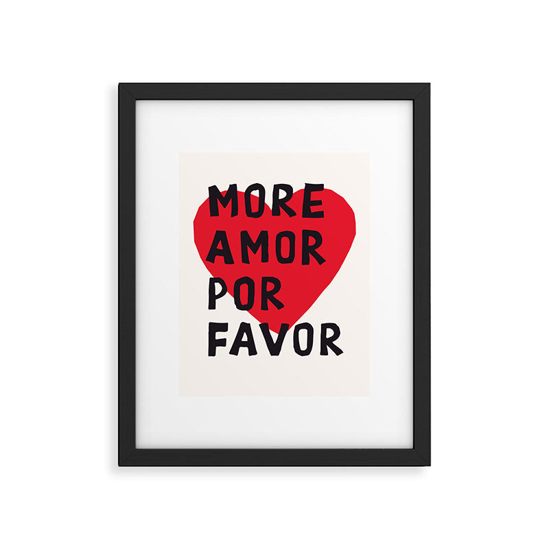 More Amor Por Favor in Black & White Framed Art Print Gallery Image 6