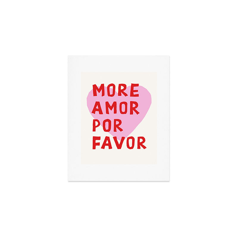More Amor Por Favor in Pink and Red Art Print Gallery Image 1