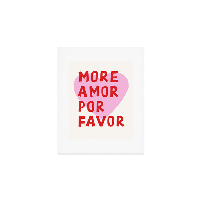 More Amor Por Favor in Pink and Red Art Print Gallery Image 1
